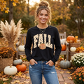 Fall Leopard Pumpkin Long Sleeve Tee