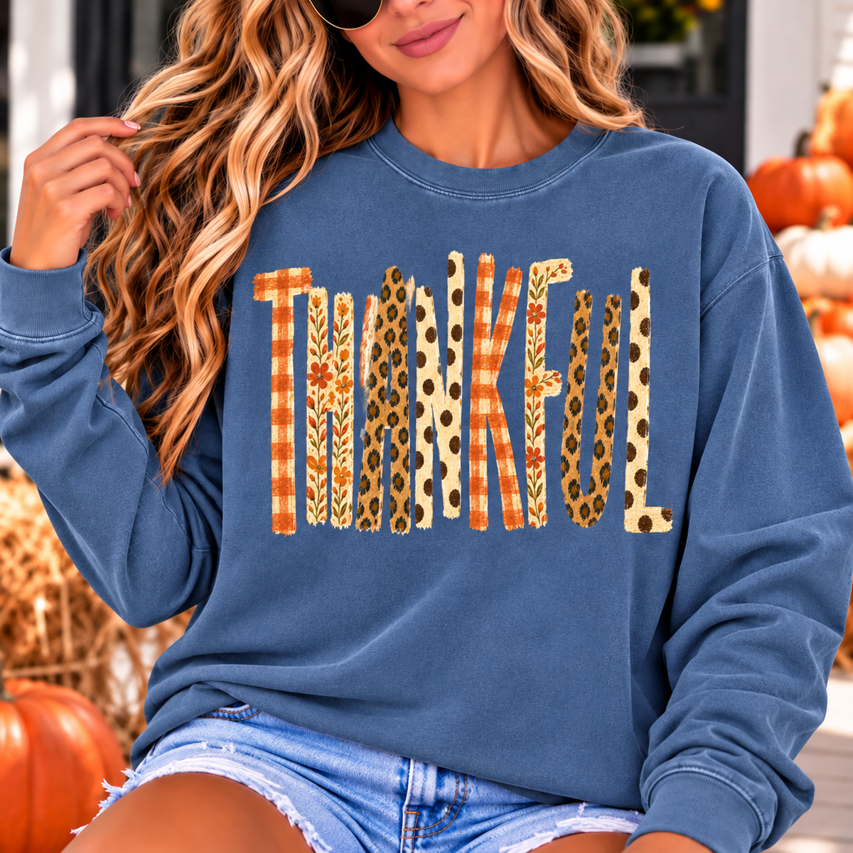 Thankful Leopard Print Long Sleeve T-Shirt