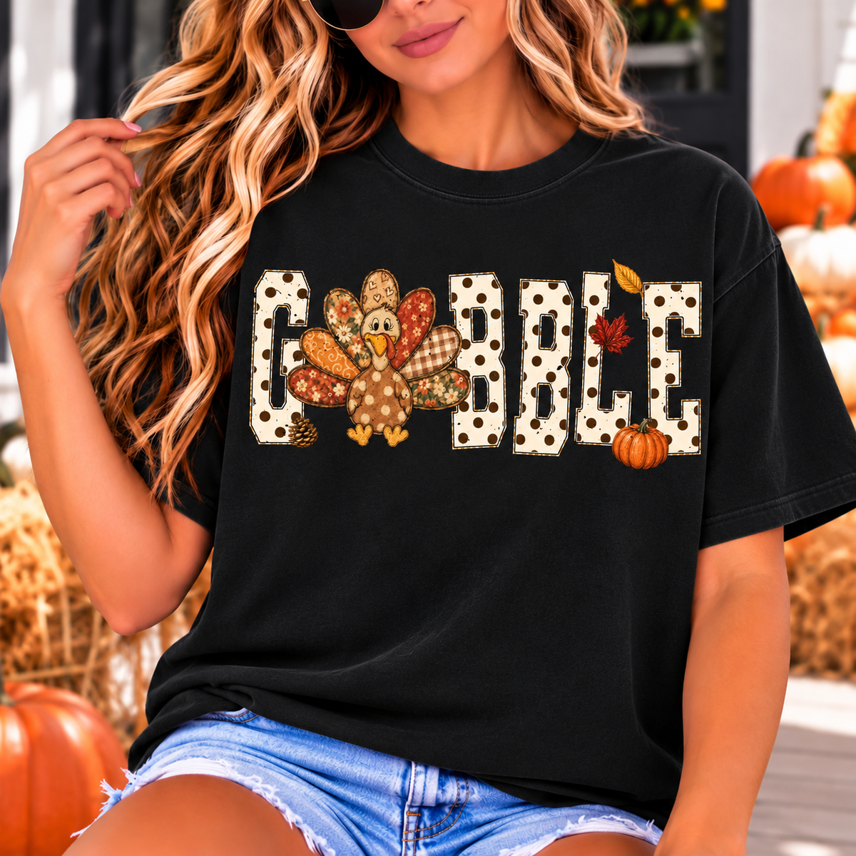Gobble Thanksgiving Turkey Graphic Tee