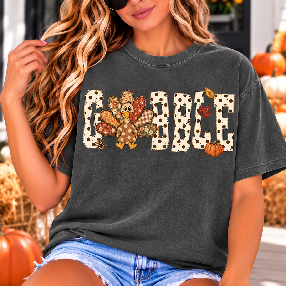 Gobble Thanksgiving Turkey Graphic Tee