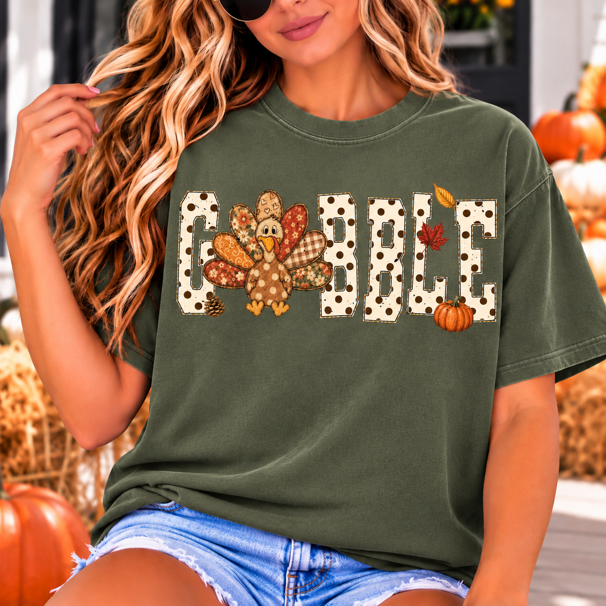 Gobble Thanksgiving Turkey Graphic Tee